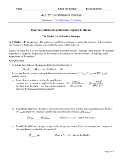 ALE 10. Le Ch&acirc;telier`s Principle