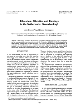 Education, Allocation and Earnings in the Netherlands