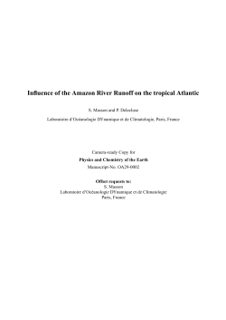 Influence of the Amazon River Runoff on the tropical Atlantic
