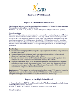 Review of AVID Research - Social Impact Exchange