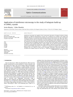 Application of interference microscopy to the study of hologram build