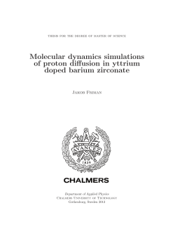 Molecular dynamics simulations of proton diffusion in yttrium doped
