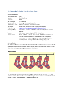 NL Video clip Ordering Fractions Fact Sheet