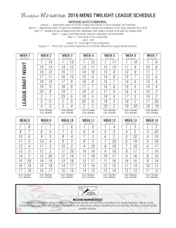Breakfast Hill Golf Club 2016 MENS TWILIGHT LEAGUE