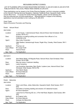 mid sussex district council list of planning applications registered