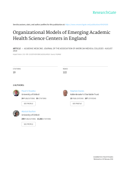 Organizational Models of Emerging Academic Health Science