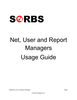 Net, User and Report Managers Usage Guide