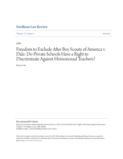 Freedom to Exclude After Boy Scouts of America v. Dale: Do Private