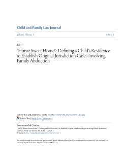 Defining a Child`s Residence to Establish Original Jurisdiction