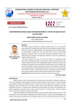 CONTEMPORARY SOCIAL ISSUES IN MODERN DRAMA: A