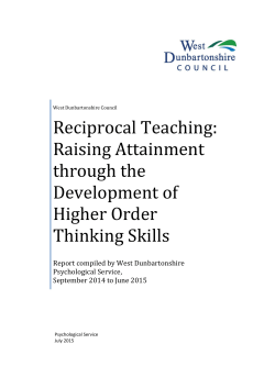 Reciprocal Teaching - West Dunbartonshire Council