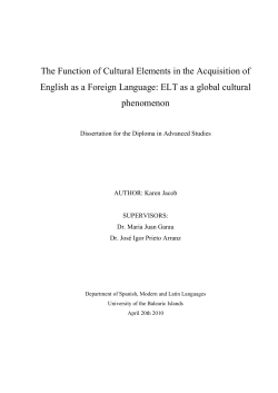 The Function of Cultural Elements in the Acquisition of English as a