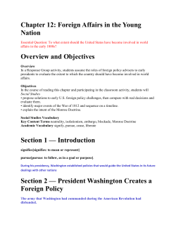 Chapter 12: Foreign Affairs in the Young Nation Overview and