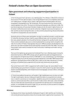 Finland`s Action Plan on Open Government Open government and