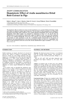 Hepatotoxic Effect of Aralia mandshurica dried root