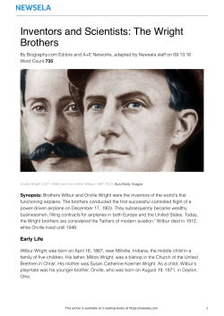 Inventors and Scientists: The Wright Brothers
