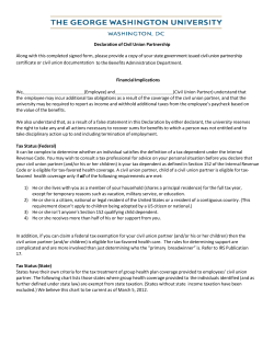 Declaration of Civil Union - GWU Benefits Administration