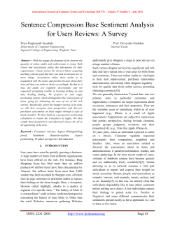 Sentence Compression Base Sentiment Analysis for Users