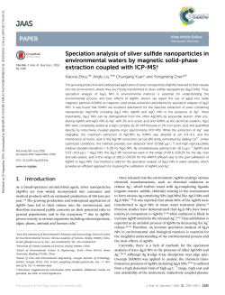 Speciation analysis of silver sulfide nanoparticles in environmental