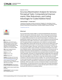 Accuracy Maximization Analysis for Sensory
