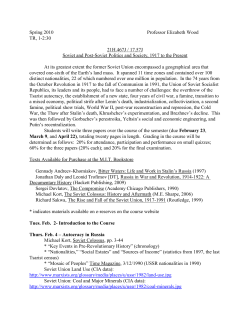 Syllabus, 21H.467J / 17.57J Soviet and Post-Soviet