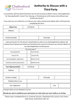 Authority to Discuss with a Third Party