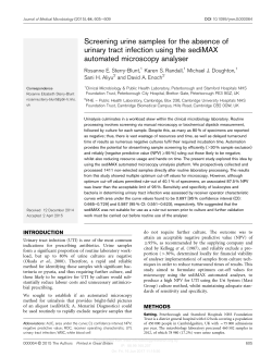 Screening urine samples for the absence of urinary tract infection