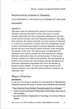 Social Security Systems in Tanzania