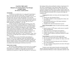 FACING THE LION Memoirs of a Young Girl in Nazi Europe