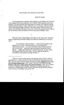 Harry Bridges, Labor Radicalism, and the State