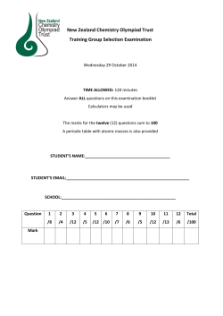 Chem Olympiad 2014 exam papers