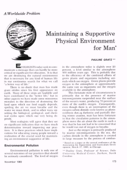 Maintaining a Supportive Physical Environment for Man