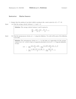 Solutions for the first midterm