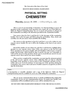 Physical Setting/Chemistry Examination