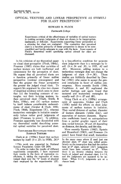 (1965) Optical texture and linear perspective as - Mark Wexler