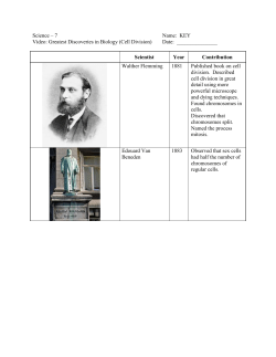 Science &ndash; 7 Name: KEY Video: Greatest Discoveries in Biology (Cell
