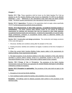 Fire Code &ndash; 2012 NC Amendments