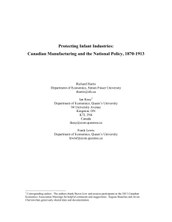 The Impact of the National Policy on Canadian