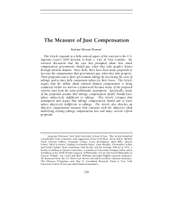 The Measure of Just Compensation