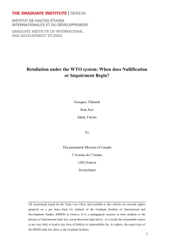 Retaliation under the WTO system: When does Nullification or