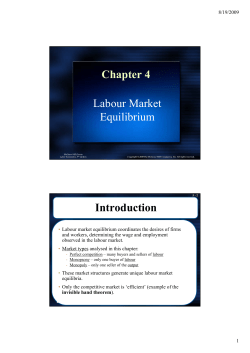 Chapter 4 Labour Market Equilibrium q