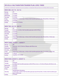 2016 baa half marathon training plan: level three