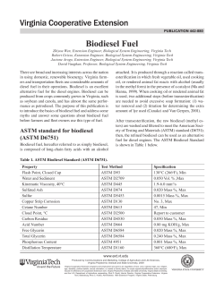 Biodiesel Fuel - VTechWorks
