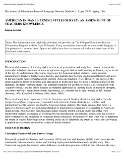 american indian learning styles survey