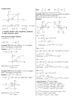 Complex Plane z=a+ib, |z|=r=OQ = , ba a=r cos &theta;, b=r sin &theta; sin &theta; = rb