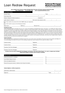 Loan Redraw Request - National Mortgage Market Corporation