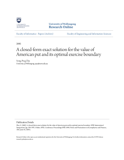 A closed-form exact solution for the value of