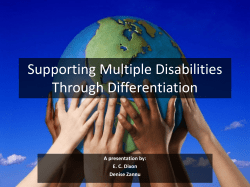 Supporting Multiple Disabilities through Differentiation