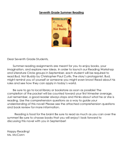 Seventh Grade Summer Reading Dear Seventh Grade Students