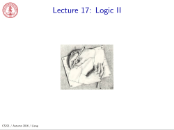 Lecture 17: Logic II - Stanford University